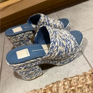 Dolce Vita Blue, Cream, White Woven Lady Heels